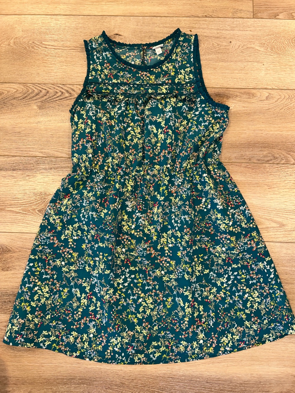 Merona Teal Floral Sleeveless Dress